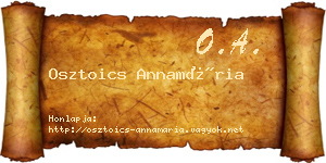 Osztoics Annamária névjegykártya